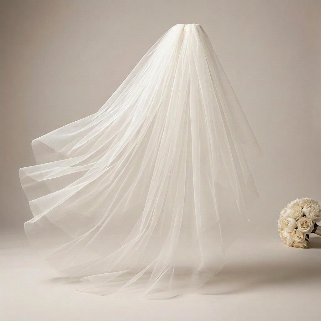 Ivory veil and matching bouquet