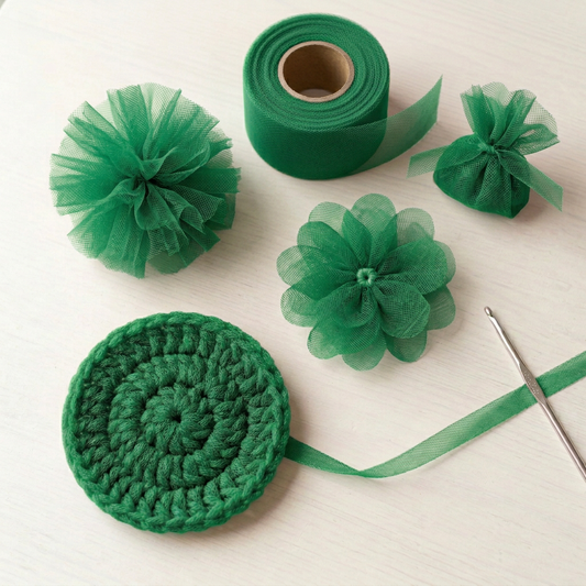 Kelly Green tulle crafts