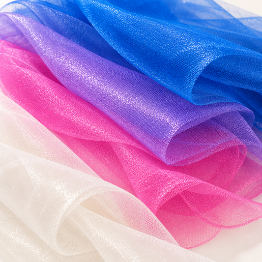 Layered tulle texture close-up