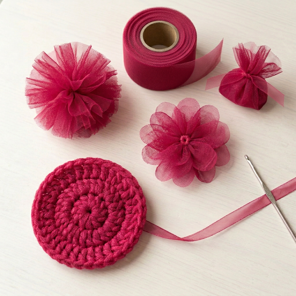 Light Garnet tulle crafts