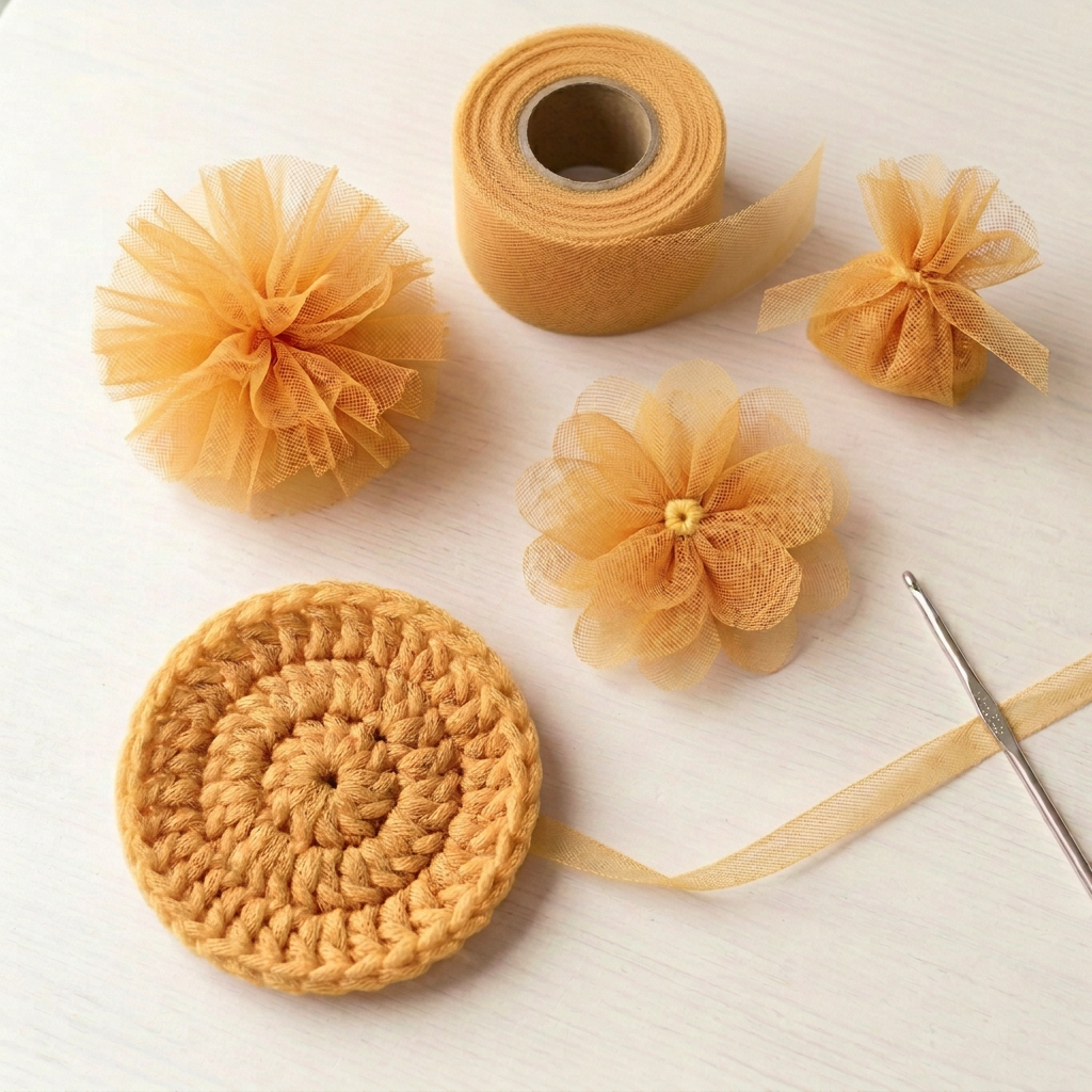 Lighter Golden tulle crafts