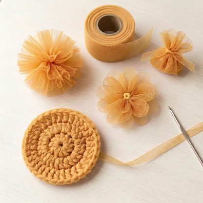 Lighter Golden tulle crafts
