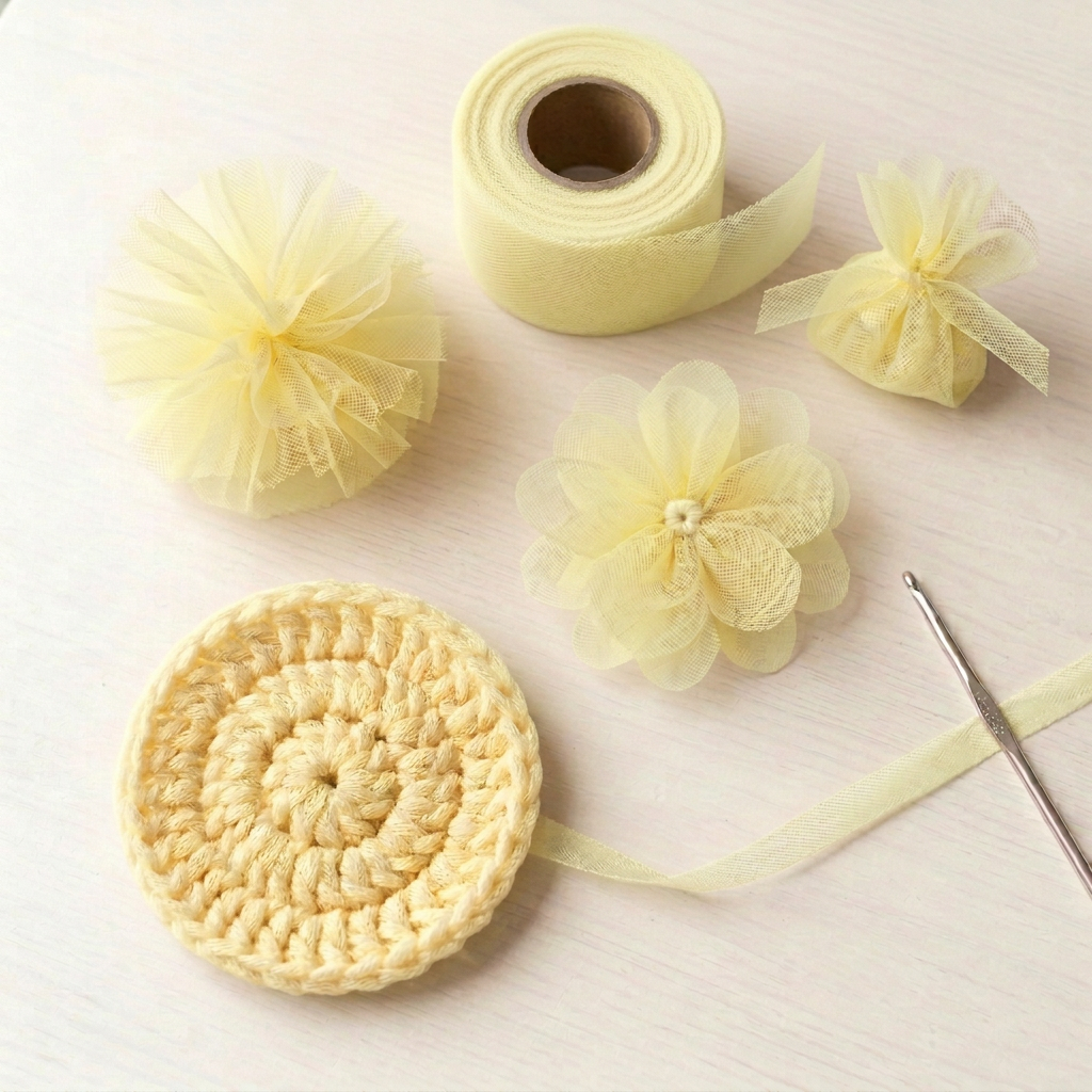 Lighter pale yellow Maize tulle crafts
