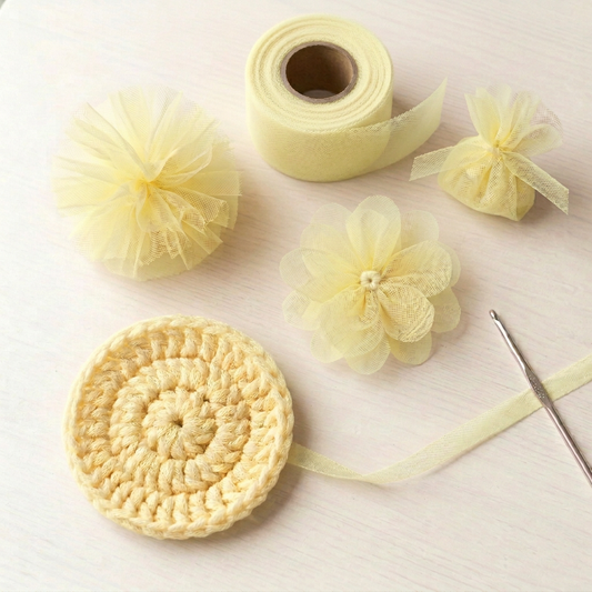 Lighter pale yellow Maize tulle crafts