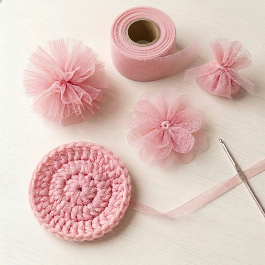 Lighter pink Rosette tulle crafts