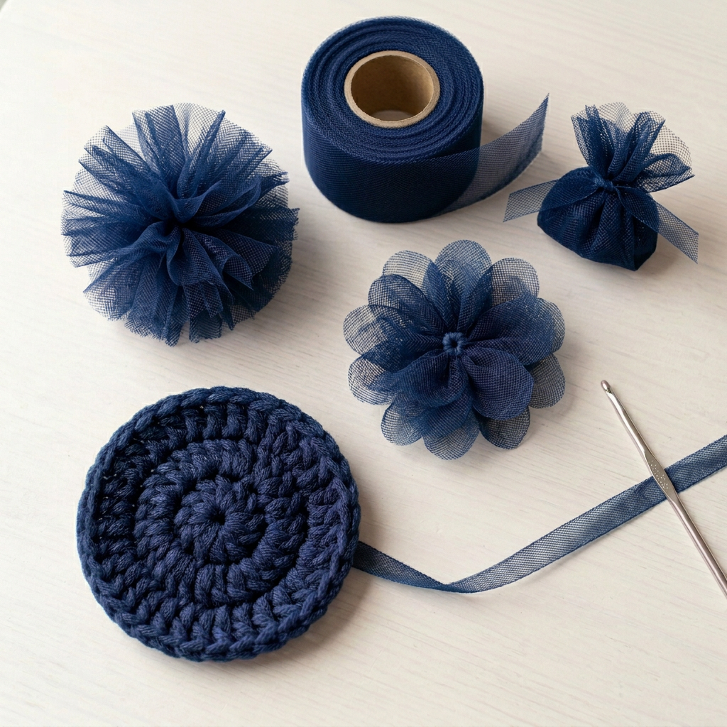 Navy tulle crafts
