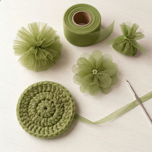 Olive Green tulle crafts