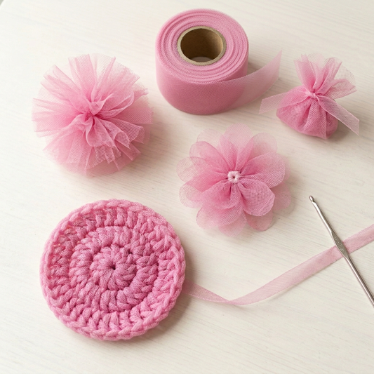 Paris Pink tulle crafts with a 3-inch-wide tulle roll