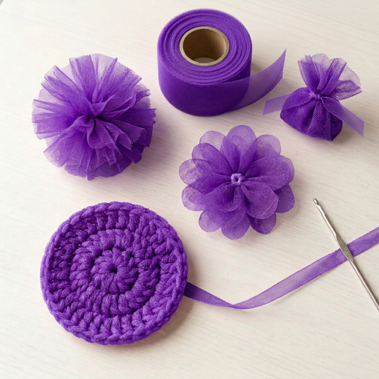 Purple tulle crafts