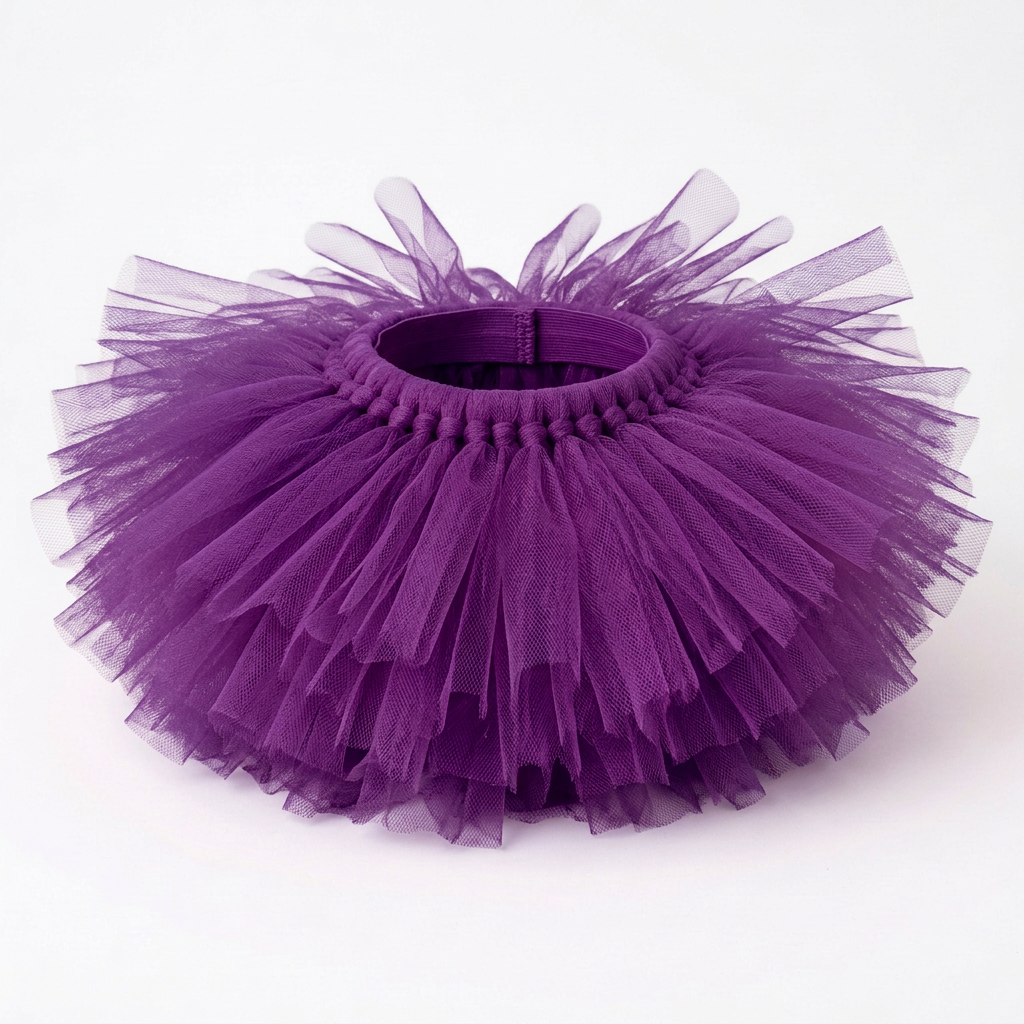 Purple tulle-strip tutu