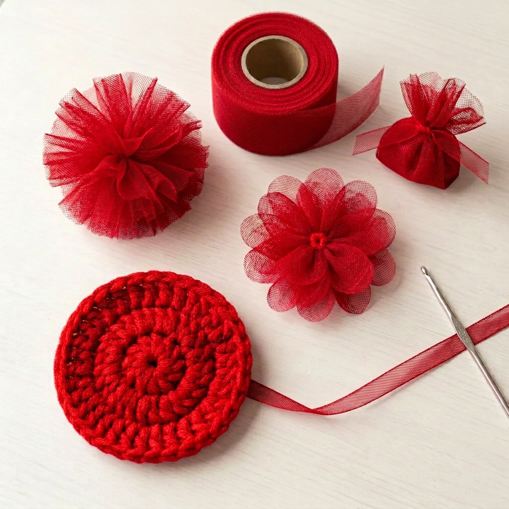 Red tulle crafts