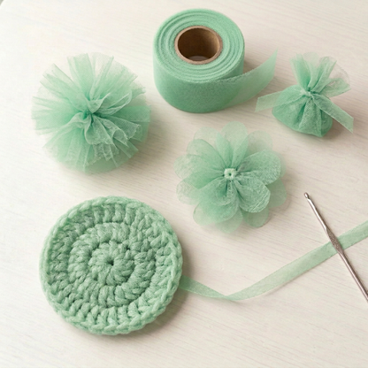 Slightly greener Mint Green tulle crafts