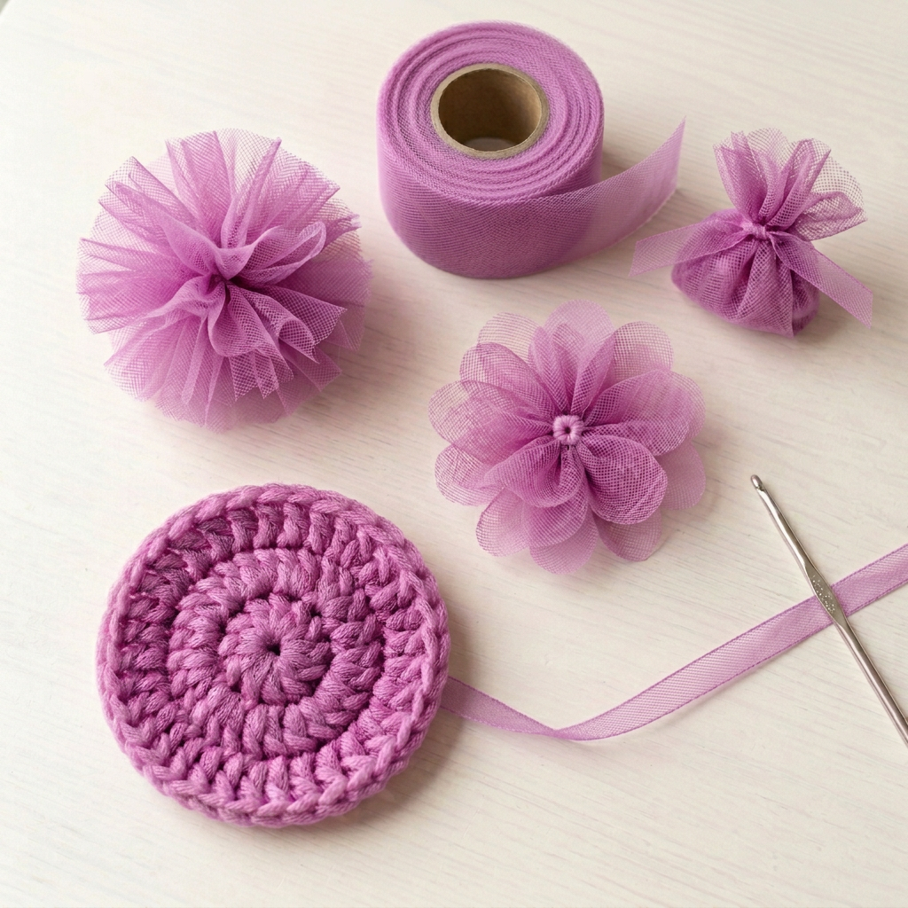 Slightly lighter Orchid tulle crafts