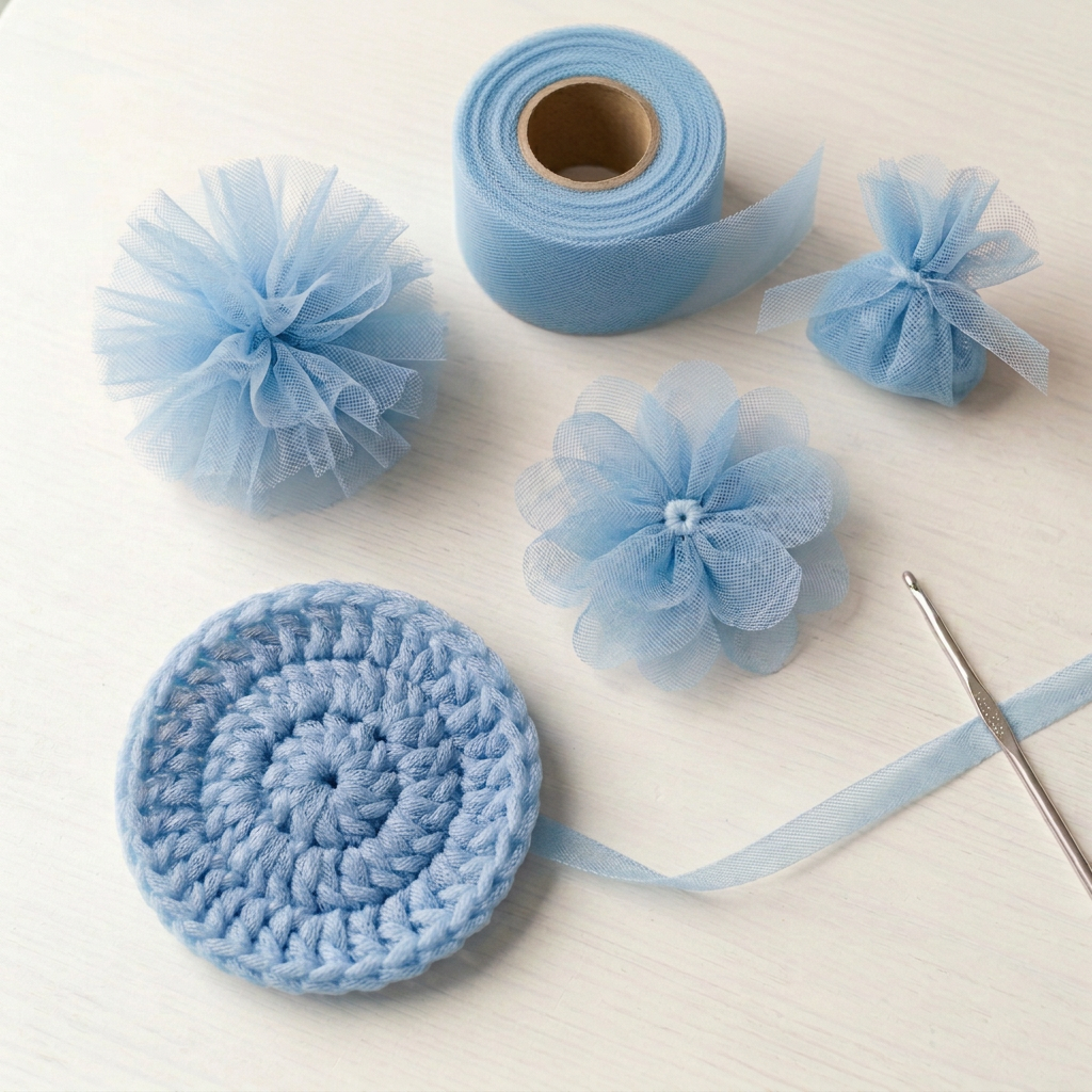 Soft Blue tulle crafts