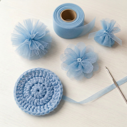 Soft Blue tulle crafts