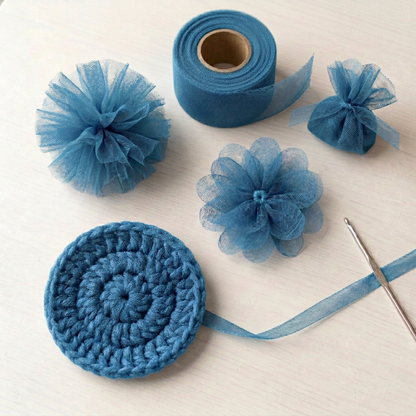 Softer blue Peacock tulle crafts