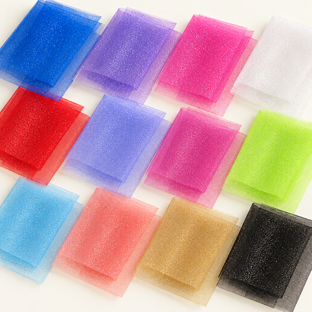 Tulle swatch flat lay