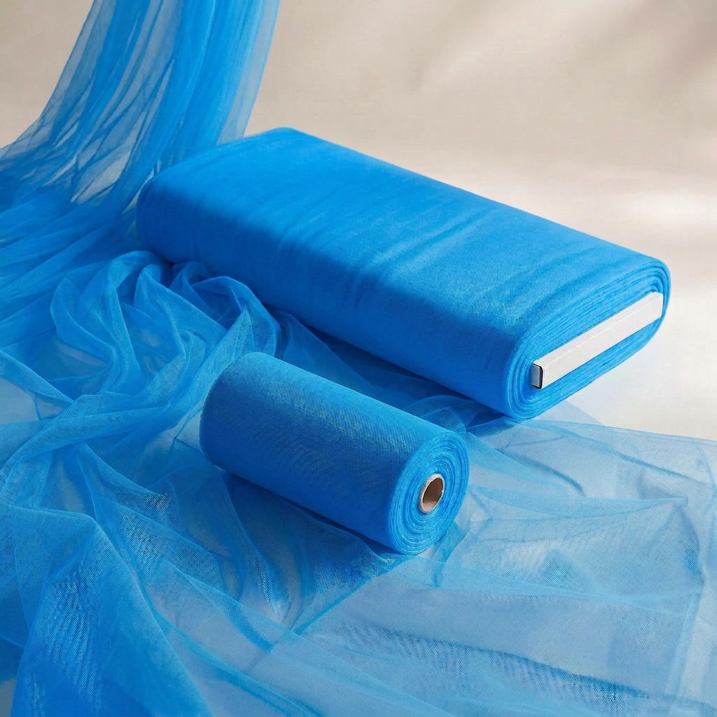 Turquoise tulle with a slightly bluer tone