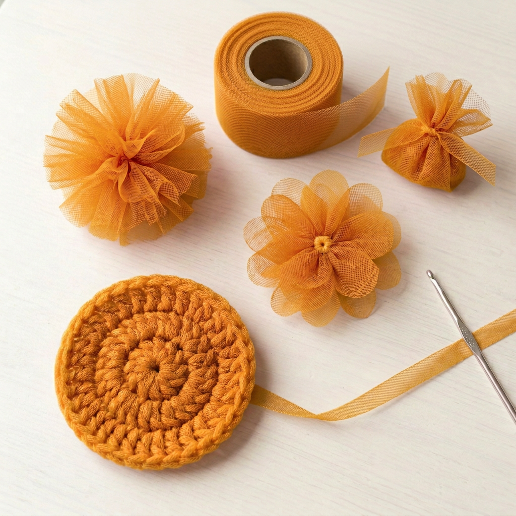 Velvet Gold tulle crafts