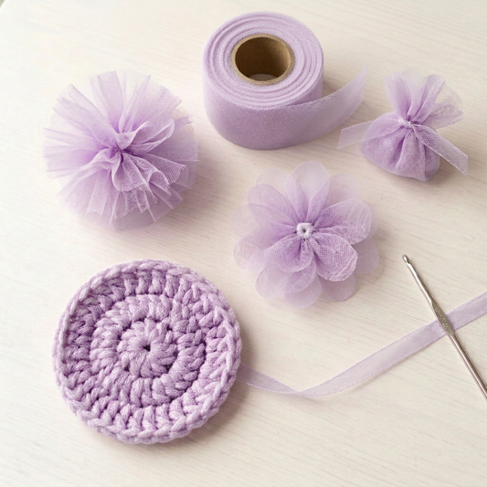 Very pale purple Wisteria tulle crafts