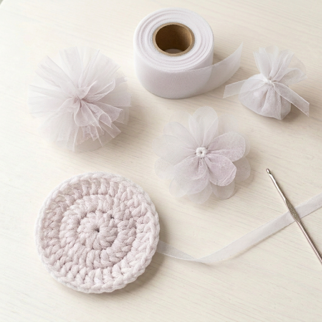 White tulle crafts