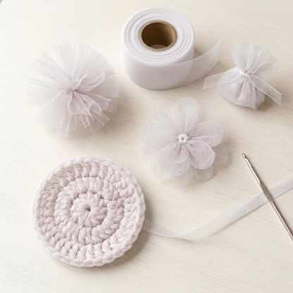 White tulle crafts