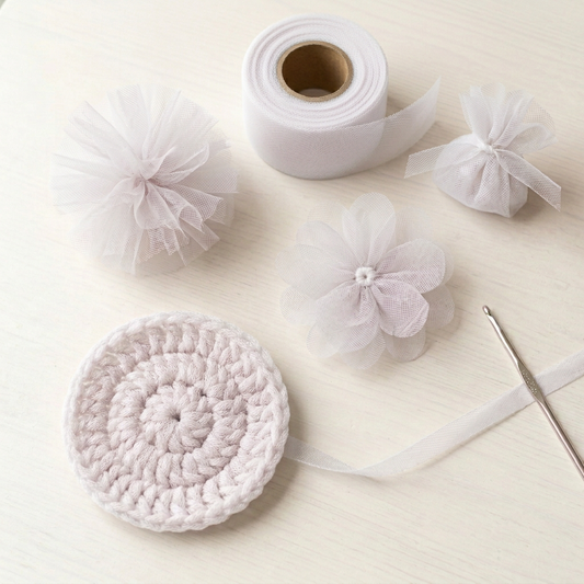 White tulle crafts