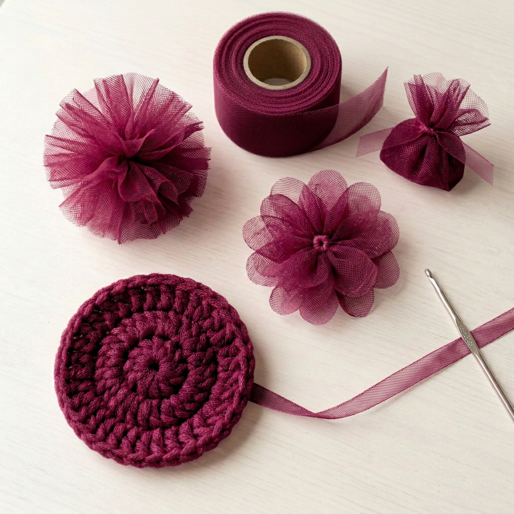 Wine tulle crafts