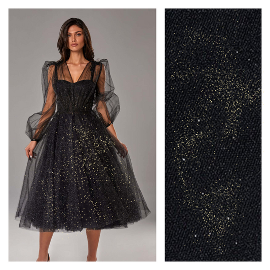 Black - Luxury Glimmer/Shimmer Tulle  - TLC