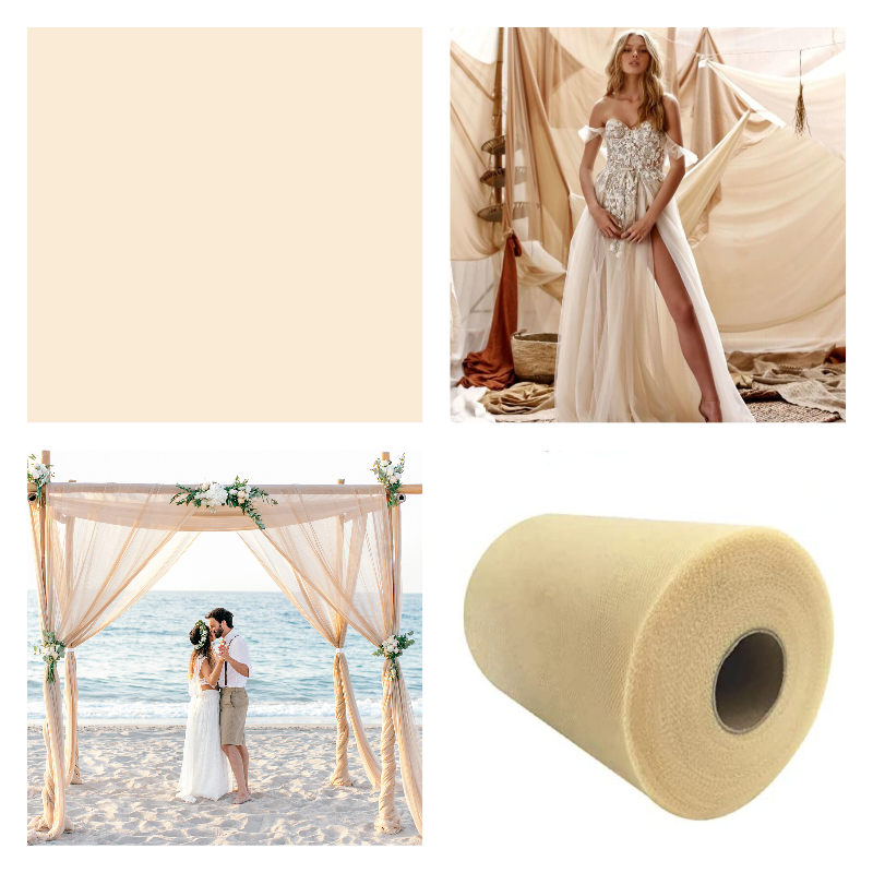 Beige (Champagne) - Luxury Matte Tulle  - TLC