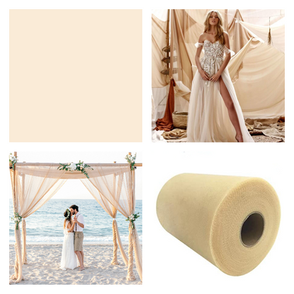 Beige (Champagne) - Luxury Matte Tulle  - TLC