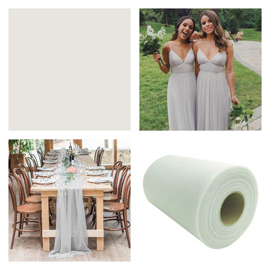 Oyster Grey - Luxury Matte Tulle  - TLC