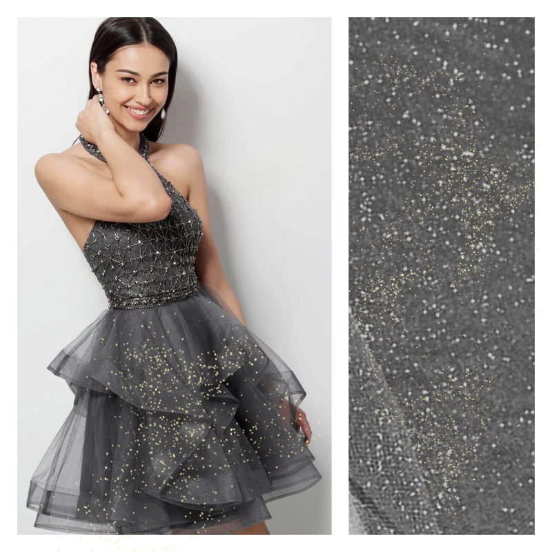Glimmer Tulle - 108-inches Wide Gold By the Bolt main image 0